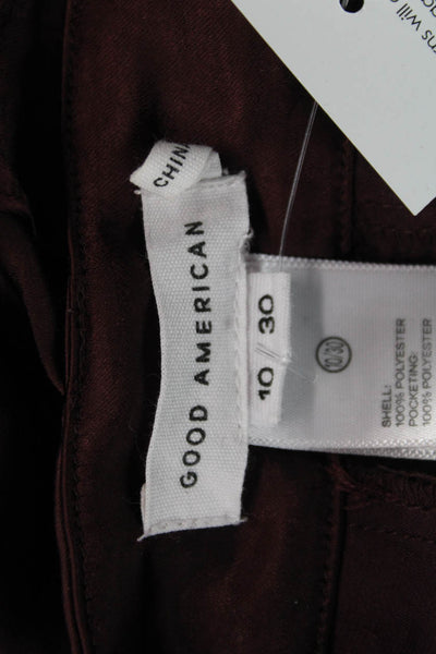 Good American Women Dress Pants Brown Polyester Button Size 10