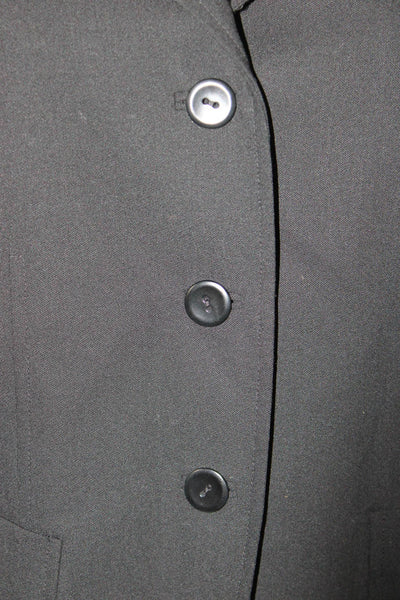 Dana Buchman Women Black Wool Collared Button Blazer Long Sleeve Size 12