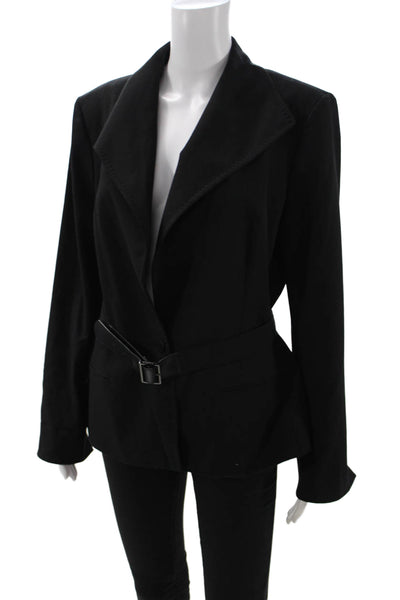 Calvin Klein Unisex Blazer Black Collared Long Sleeve Polyester Rayon Size 14