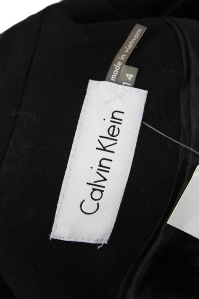 Calvin Klein Unisex Blazer Black Collared Long Sleeve Polyester Rayon Size 14