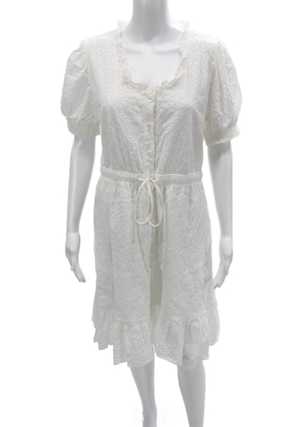 Nanette Nanette Lepore Women Shirt Dress White Square Neck Size 10