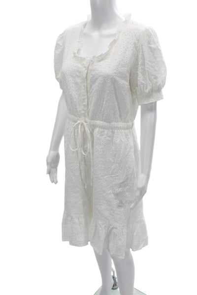 Nanette Nanette Lepore Women Shirt Dress White Square Neck Size 10