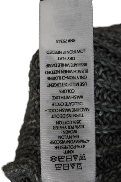 Tahari Women Sweater Dress Gray Collared Short Size S