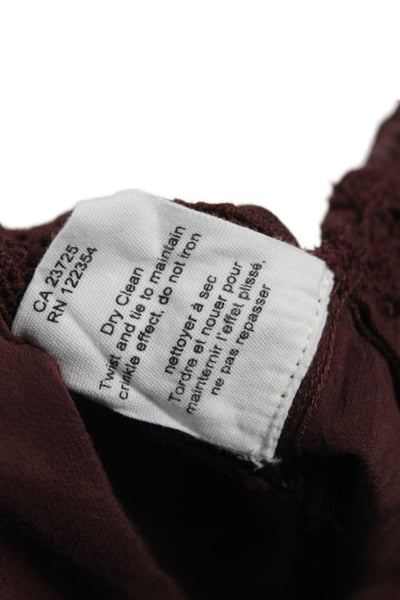 Wilfred Women Bohemian Brown Viscose Round Neck 3/4 Sleeve Blouse Size 2XS