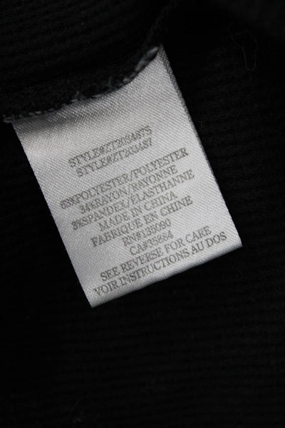 Z Supply Women Black Basic Long Sleeve Button Front Round Neck Top Size XS