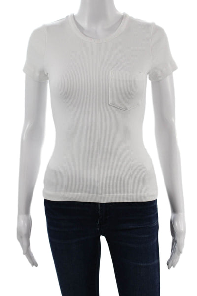Agolde Women Basic White Crew Neck Short Sleeve T-Shirt Size XS