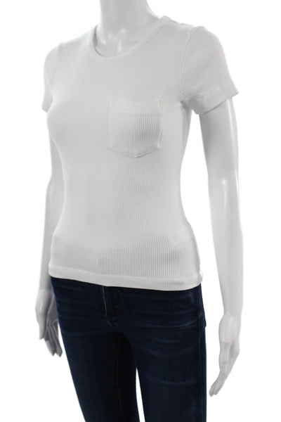 Agolde Women Basic White Crew Neck Short Sleeve T-Shirt Size XS