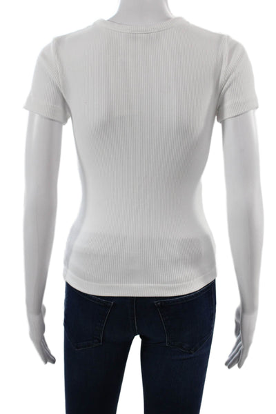 Agolde Women Basic White Crew Neck Short Sleeve T-Shirt Size XS