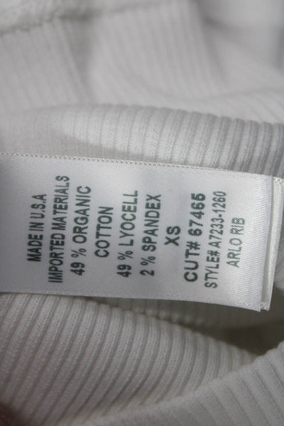 Agolde Women Basic White Crew Neck Short Sleeve T-Shirt Size XS