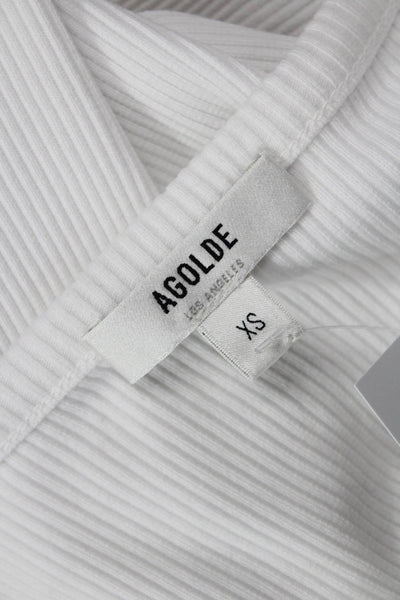 Agolde Women Basic White Crew Neck Short Sleeve T-Shirt Size XS