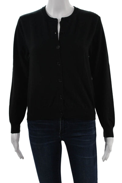 Set Unisex Cardigan Black Crew Neck Button Long Sleeve Size XS