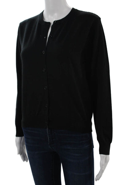 Set Unisex Cardigan Black Crew Neck Button Long Sleeve Size XS
