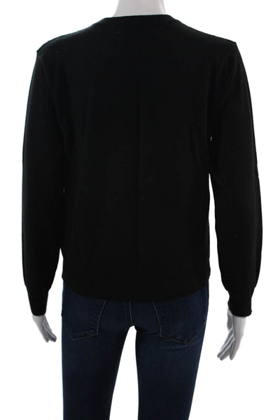 Set Unisex Cardigan Black Crew Neck Button Long Sleeve Size XS