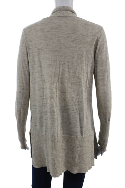 White + Warren Unisex Beige Cardigan Long Sleeve Cotton Blend Size XS
