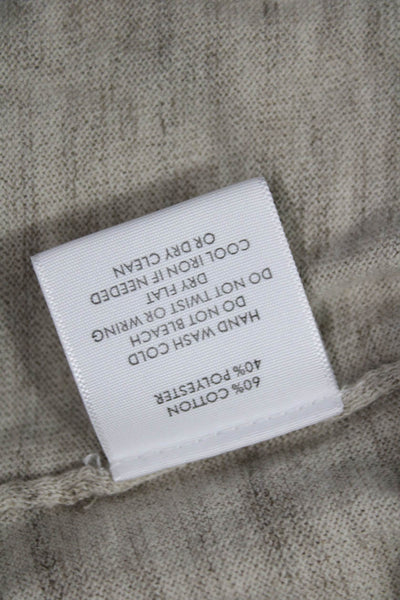 White + Warren Unisex Beige Cardigan Long Sleeve Cotton Blend Size XS