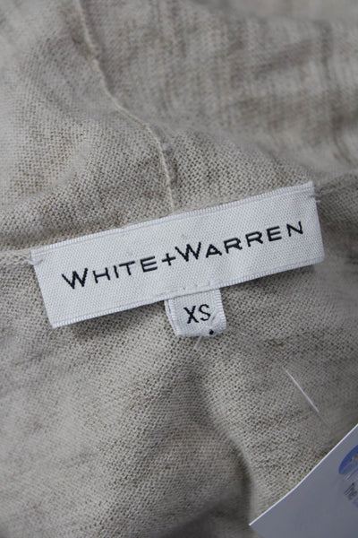 White + Warren Unisex Beige Cardigan Long Sleeve Cotton Blend Size XS