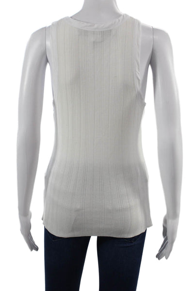 A.P.C. Womens Striped Cotton Sleeveless Crew Neck Tank White Size XS