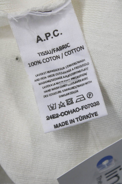 A.P.C. Womens Striped Cotton Sleeveless Crew Neck Tank White Size XS