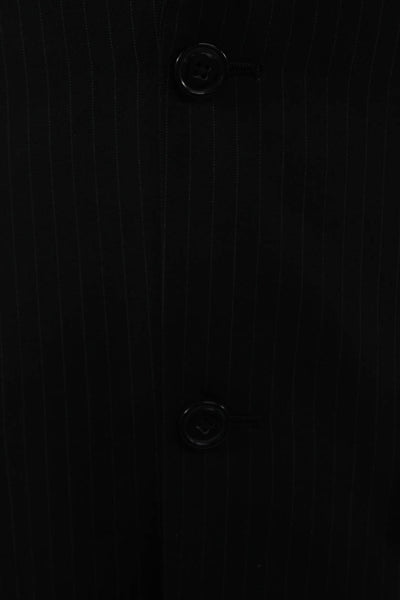 Haggar Mens Classic Black Striped Suit Jacket Button Size 40