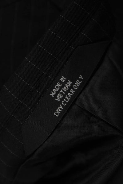 Haggar Mens Classic Black Striped Suit Jacket Button Size 40