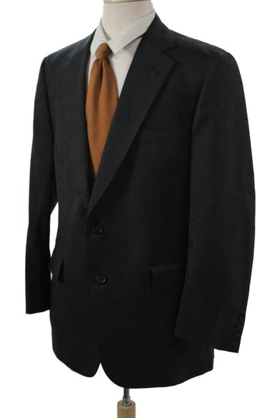 Hart Schaffner Marx Mens Dark Gray 2-Piece Suit Jacket Polyester Size 36