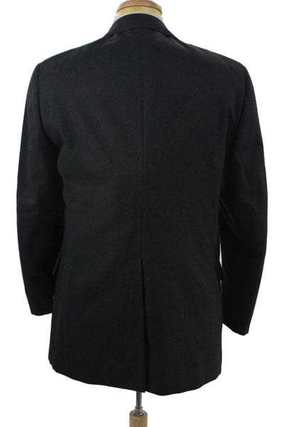 Hart Schaffner Marx Mens Dark Gray 2-Piece Suit Jacket Polyester Size 36