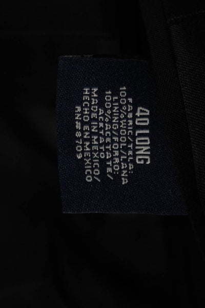 Stafford Mens Dark Blue Striped Wool Suit Jacket Button Collared Size 40