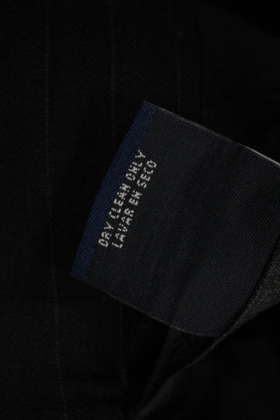 Stafford Mens Dark Blue Striped Wool Suit Jacket Button Collared Size 40