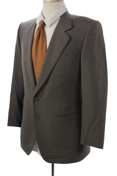 Ermenegildo Zegna Mens Brown Polyester Blend Suit Jacket Button Size 32