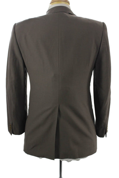 Ermenegildo Zegna Mens Brown Polyester Blend Suit Jacket Button Size 32