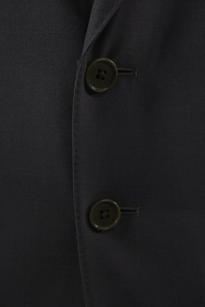 Ermenegildo Zegna Mens Brown Polyester Blend Suit Jacket Button Size 32