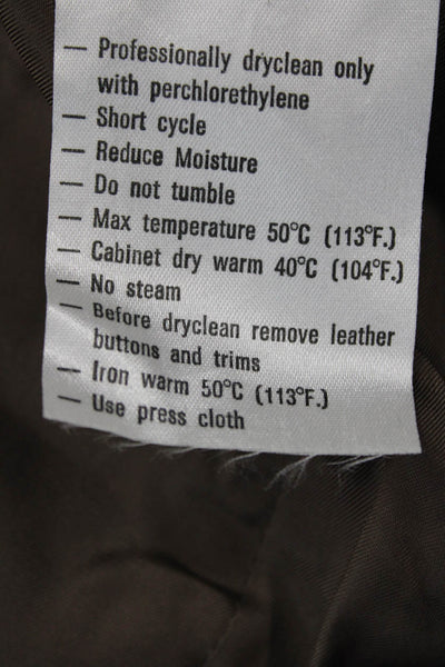 Ermenegildo Zegna Mens Brown Polyester Blend Suit Jacket Button Size 32