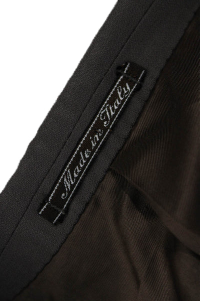 Ermenegildo Zegna Mens Brown Polyester Blend Suit Jacket Button Size 32