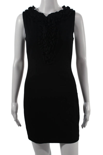 Trina Turk Womens Sheath Mini Dress Black Sleeveless Hook & Eye Size 0