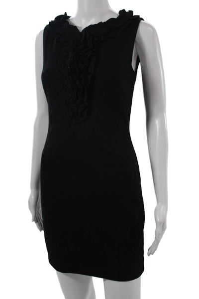 Trina Turk Womens Sheath Mini Dress Black Sleeveless Hook & Eye Size 0