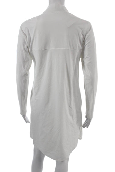 Aday Womens Shirt Dress White Long Sleeve Mock Neck Size XS