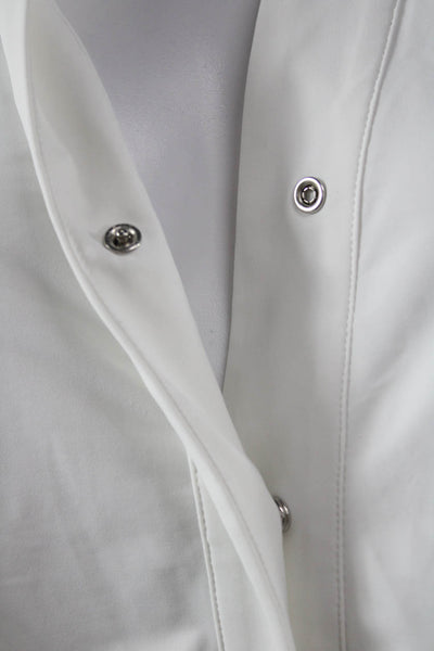 Aday Womens Shirt Dress White Long Sleeve Mock Neck Size XS