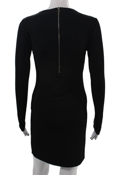 Graham & Spencer Womens Black Bodycon Sheath Dress Long Sleeve Size S