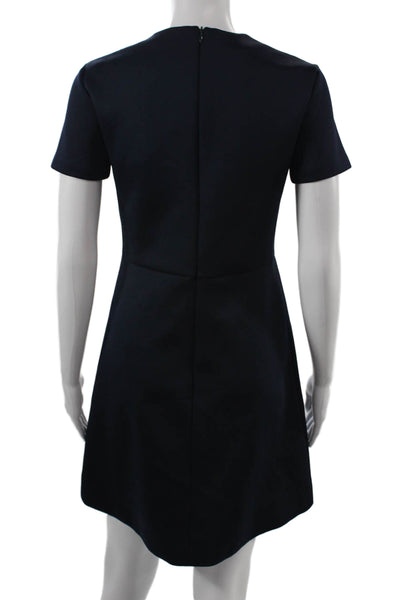 Sandro Womens A-Line Shift Dress Dark Blue Knee-Length Zip Size 1