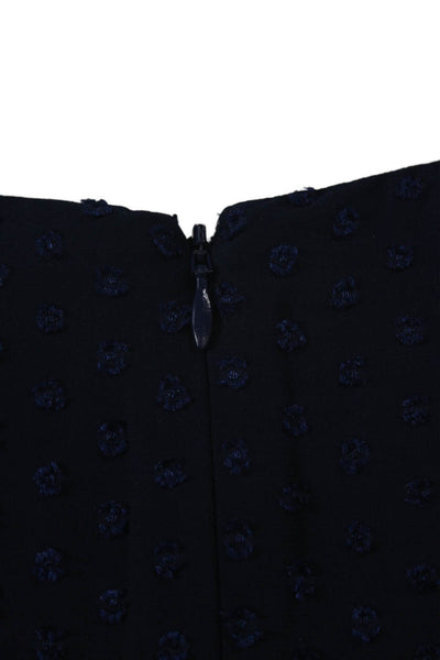 Yumi Kim Women Dark Blue Polka Dot Mini Sheath Dress Long Sleeve Size XS