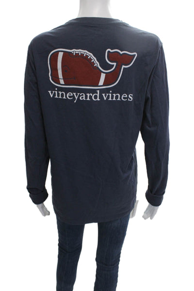 Vineyard Vines Mens Graphic Crew Long Sleeve T-Shirt Dark Blue Size XL