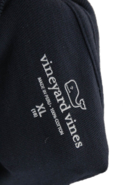 Vineyard Vines Mens Graphic Crew Long Sleeve T-Shirt Dark Blue Size XL
