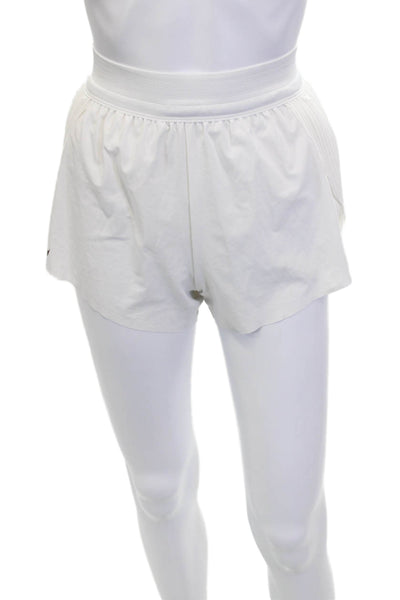 Nike Unisex Sports White Shorts Nylon Blend Solid Size 2XS
