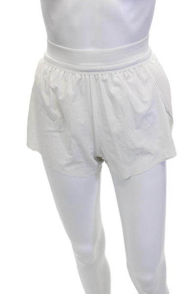 Nike Unisex Sports White Shorts Nylon Blend Solid Size 2XS