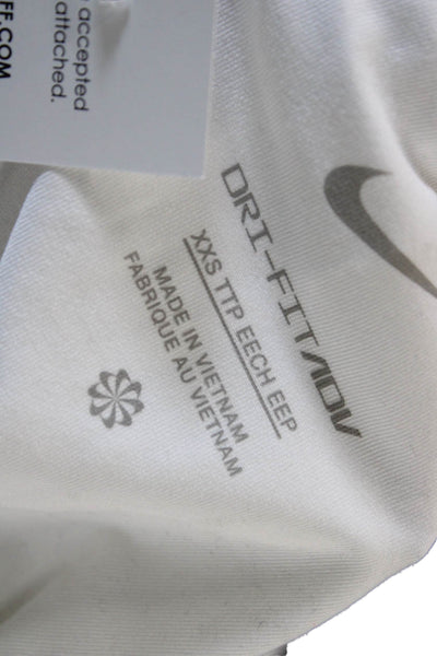 Nike Unisex Sports White Shorts Nylon Blend Solid Size 2XS