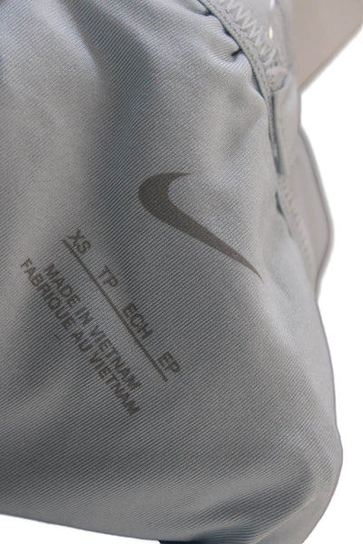 Nike Unisex Light Blue Striped Nylon Blend Drawstring Sports Shorts Size XS