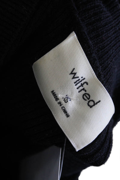 Wilfred Women Cropped Mock Neck Long Sleeve Top Black Size XS