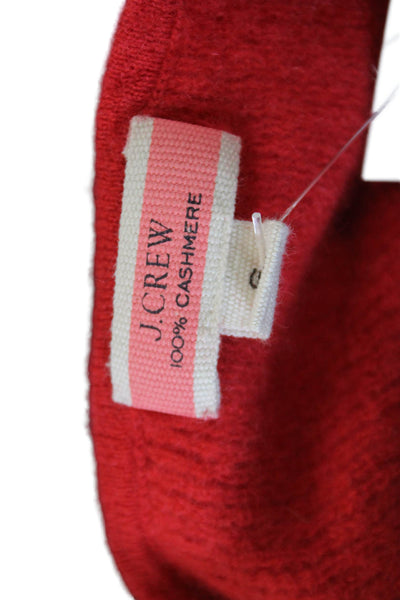 J Crew Womens Cashmere V Neck Cardigan Red 3/4 Sleeve Size S