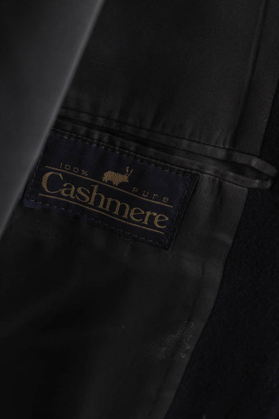 Peterborough Row Mens Cashmere Dark Blue Classic Collared Blazer Size 42