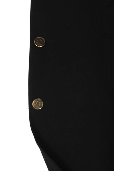 Club Room Men Black Cotton Blend Solid Button Blazer Size 42